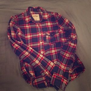 Abercrombie & Fitch blue plaid long sleeve